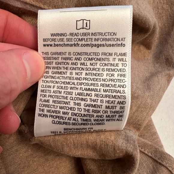 Benchmark Size M Oh Snap Hybrid FR Shirt Fire Resistant Stretch Material Tan - Picture 9 of 12